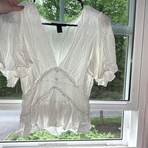 White stretchy top